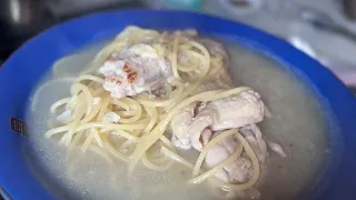 The taste I had in South America, Peru!! | Spaghetti in brodo con pollo e banana