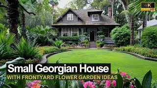 Transforming a Small Georgian House with Frontyard Flower Garden Design Ideas