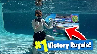 I Won a Game of FORTNITE UNDER WATER!! **NOT CLICKBAIT**