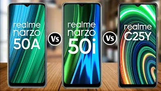 Realme Narzo 50A Vs Realme Narzo 50i Vs Realme C25Y