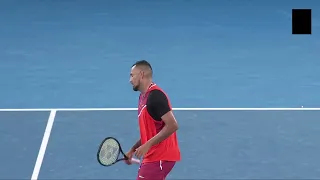 Nick Kyrgios SMASHES Racquet Against Medvedev, Receives Point Penalty.  #AO2022 #tennis