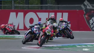 The TITANIC TRIO battled hard in the chicane! | #NLDWorldSBK