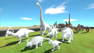 Race to eat Albino Herbivore Dinosaurs - Animal Revolt Battle Simulator