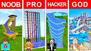 ZJEŻDŻALNIA WODNA NOOB vs PRO vs HACKER vs GOD w Minecraft z SmileSlow!