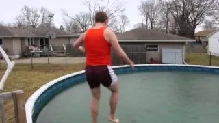 Jumping into a frozen pool