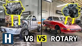 Build & Battle: Engines OUT! Rotary vs V8, What's the Fastest Budget Drag Racing Motor? EP.2