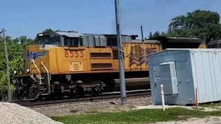 Union Pacific 8553 Passing Myrtle Avenue Grade Crossing Elmhurst Illinois UP Geneva Subdivision