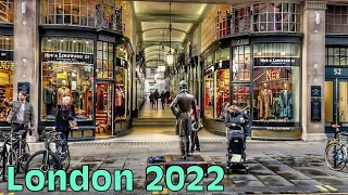 London Winter Walk 2022 | London Midweek Relaxing Walk Tour | Central London HDR 4K - England GB🇬🇧