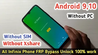 All Infinix 2024 New method FRP BYPASS | ANDROID 9/10 Without PC