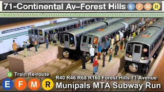 Munipals MTA R40 R68 R160 Forest Hills 71st Avenue Subway Run + Drifting R62 7 Train? @Trainman6000