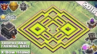 New Town Hall 9 Trophy/Farming base 2018 | X-bow Island th9 Base | Anti 2 & 3 Star - Clash of Clans