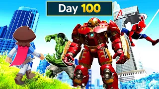 Surviving 100 DAYS In A SUPERHERO CITY In GTA 5!