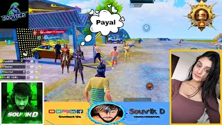 PUBG GAMEPLAY SOUVIK D VS PAYAL SAME LOBBY PAYAL REACTION SHOCKED 😳 BGMI PRO IPAD MINI 5 GAMEPLAY