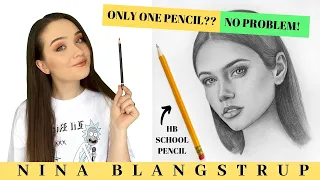 How to Draw a Girls Face with only ONE PENCIL - NO PROBLEM!