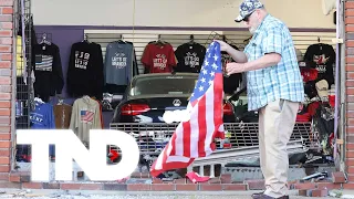Caught on camera: Car with anti-Trump bumper sticker crashes into Trump store