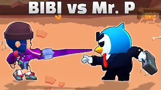 BIBI vs MR. P | 1vs1 | 20 Tests | Brawl Stars | New Skins