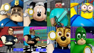 All Games BARRY PRISON RUN Roblox Mickey Mouse Minecraft Minions Mr Bean Mr Beast Paw Patrol Pj Mask