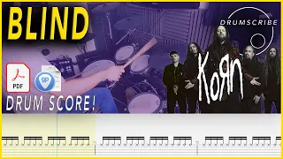 Blind - Korn | Drum SCORE Sheet Music Play-Along | DRUMSCRIBE