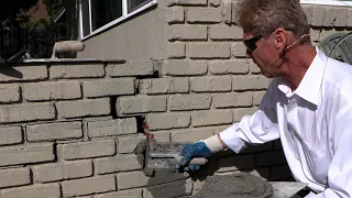 Repair bricks with stucco