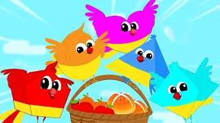 Five Naughty Birds And Preschool Nursery Rhyme For Children