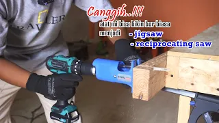 nyobain adapter reciprocating saw dari BESTTOOLS - cocok untuk rumahan maupun hobi woodworking!!