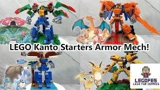 LEGO Pokemon Kanto Starters Build & Armor Mech Robot Version Compilation!