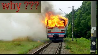 These trains survived the fire disaster! The consequences of a railway fiery accident!