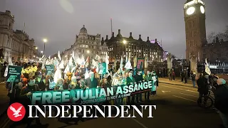 Julian Assange protesters stage 'night carnival' calling for release of WikiLeaks founder