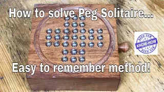 How to solve Peg Solitaire, play this easy to remember two stage solution! Brainvita Solo Noble ASMR