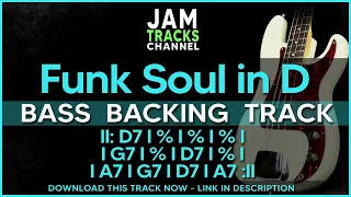 Funk Soul Bass Backing Track Jam in D