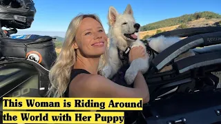 This Woman is Riding Around the World with Her Puppy