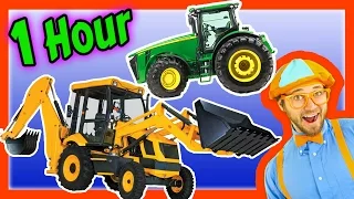 Colors Song, Nursery Rhymes, Learn to Count for Toddlers– Tractor Backhoe Collection for kids–1 Hour