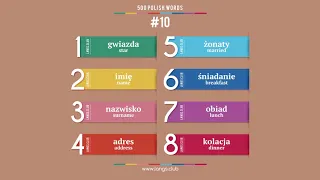 #10 - Polish language – 500 words. Learn Polish on your own.