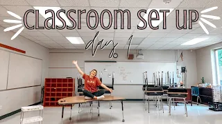 CLASSROOM SETUP DAY 1! // first year 4th grade teacher