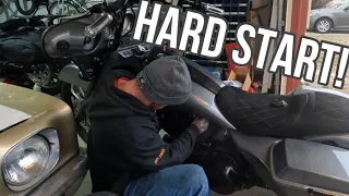 Harley Davidson street glide won't start easily