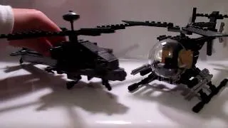 Lego AH/MH-6 Little Bird and AH-64 Apache Review