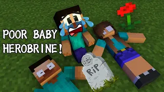 POOR BABY HEROBRINE LIFE (SAD STORY but happy ending) - Monster School Minecraft Animation