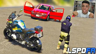 GTA V : MOD POLICIA - PERSEGUIÇÃO e TIROTEIO NA BR! PATRULHA COM A PRF DE BMW 1200!