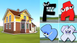 ALPHABET LORE FAMILY VS HOUSES! - Garry's mod