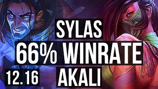 SYLAS vs AKALI (MID) | 66% winrate, 4/0/1, Rank 8 Sylas, Rank 19 | KR Challenger | 12.16