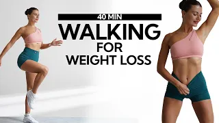 40 MIN WALKING EXERCISES FOR WEIGHT LOSS- No Jumping | Standing | Burn up to 500 Calories