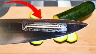 Tape a TOOTHPICK to the KNIFE for THIS kitchen trick! It works!💥