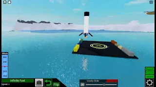 falcon 9 booster landing on my spacex drone ship. (Plane Crazy Roblox)