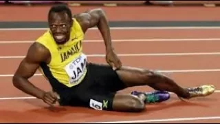 USAIN BOLT INJURED ON CHAMPIONSHIP 2017 MEN 4X100m