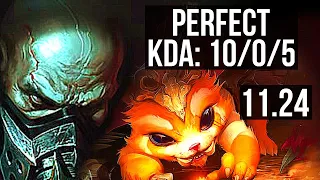 URGOT vs GNAR (TOP) | 10/0/5, Rank 5 Urgot, Legendary, 500+ games | KR Master | 11.24