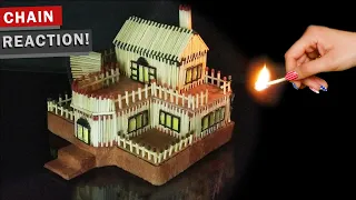 Worth Watching | Matchstick House Burning with Chain Reaction | Matchstick House experiment.