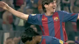 Messi First goal Celebration With Ronaldinho 4k free Clips