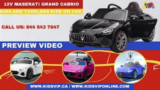 KIDS VIP Luxury Upgraded 12v Maserati Ride On Car for Toddlers, RC, Leather Seat, Rubber WHeels
