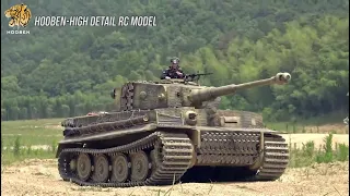 Hooben 1/6 &1/10 & 1/16 Tiger I RC Heavy Tank Full Metal Camouflage Running Together In The Wild