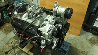 GM Vortec 5.7 with carb. First start